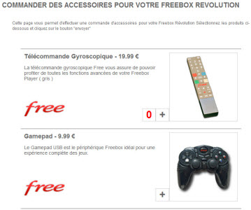 La boutique accessoire pour les abonnés Freebox Revolution accessible