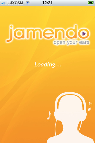 Jamendo - Ecran d'accueil de l'application