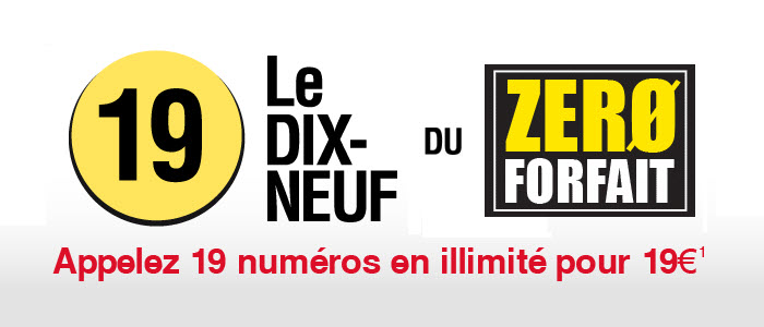 Zero Forfait lance le 19, 19 numéros en illimité pour 19€