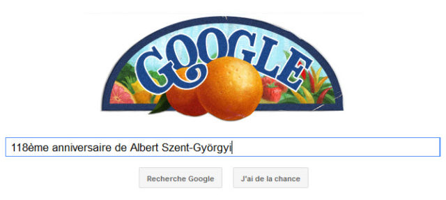 Google fête le 118ème anniversaire d'Albert Szent-Gyorgyi
