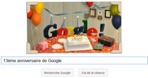 Google fête son 13ème anniversaire