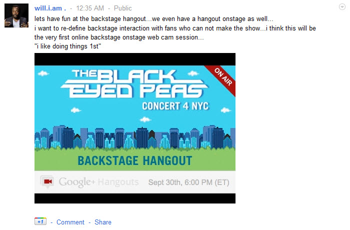 Les Black Eyed Peas nous invitent à les rejoindre en backstage sur Google+