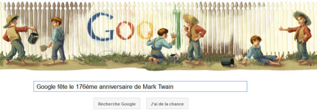 Google fête le 176ème anniversaire de Mark Twain