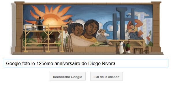 Google fête le 125ème anniversaire de Diego Rivera