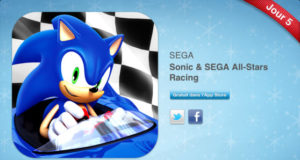 12 jours cadeaux iTunes 2011 – Jour 5 : le jeu "Sonic et SEGA All-Stars Racing"