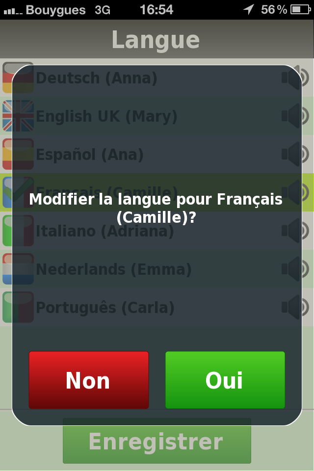 langue français pour MappyGPS free