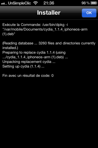 Cydia 1.1.4 mise à jour