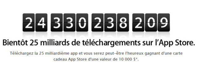 Gagnez 10 000$ en téléchargeant la 25 milliardième application sur l'AppStore