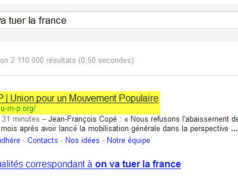 L'UMP : "on va tuer la France" selon Google