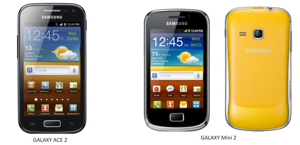 Galaxy Ace 2 et Galaxy Mini 2