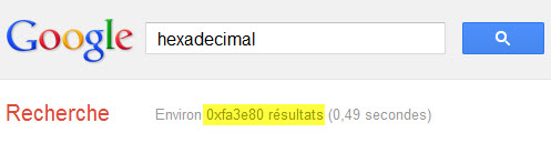 Google : tapez "hexadecimal" et regardez...