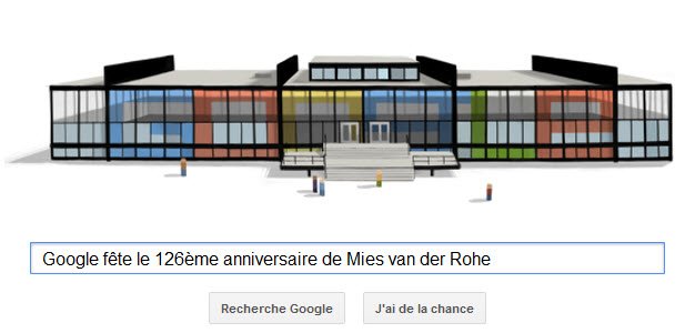 Google fête le 126ème anniversaire de l'architecte allemand Mies van der Rohe
