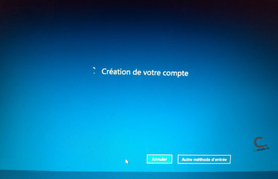 Windows 8 création du compte