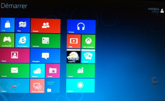 Windows 8 page de démarrage