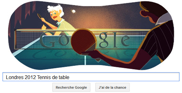 #Londres2012 - Google met à l'honneur le Tennis de table