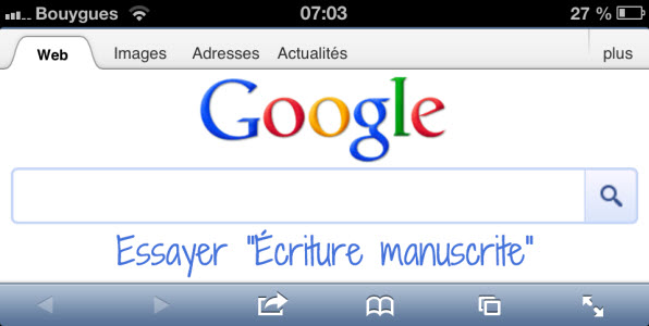 Google : l'écriture manuscrite maintenant disponible sur Google.fr