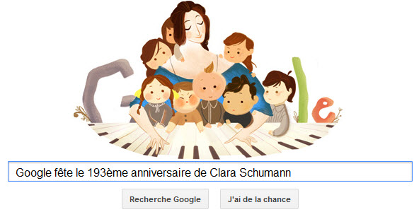 Google fête le 193ème anniversaire de Clara Schumann