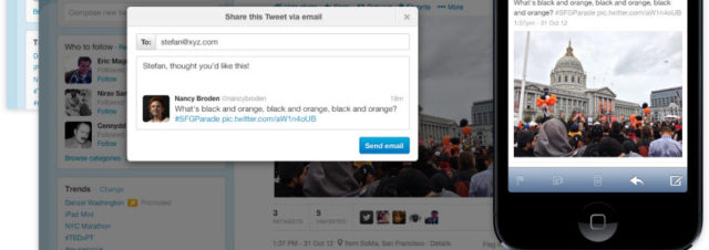 Twitter : le partage des tweets par email est disponible!