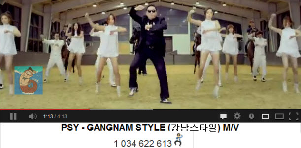 Le Gangnam Style de Psy dépasse le milliard du vues sur Youtube !