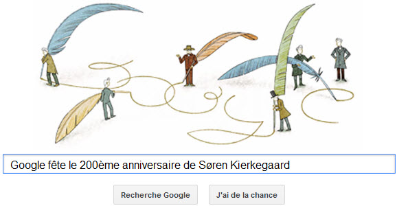 Google fête le 200ème anniversaire de Søren Kierkegaard
