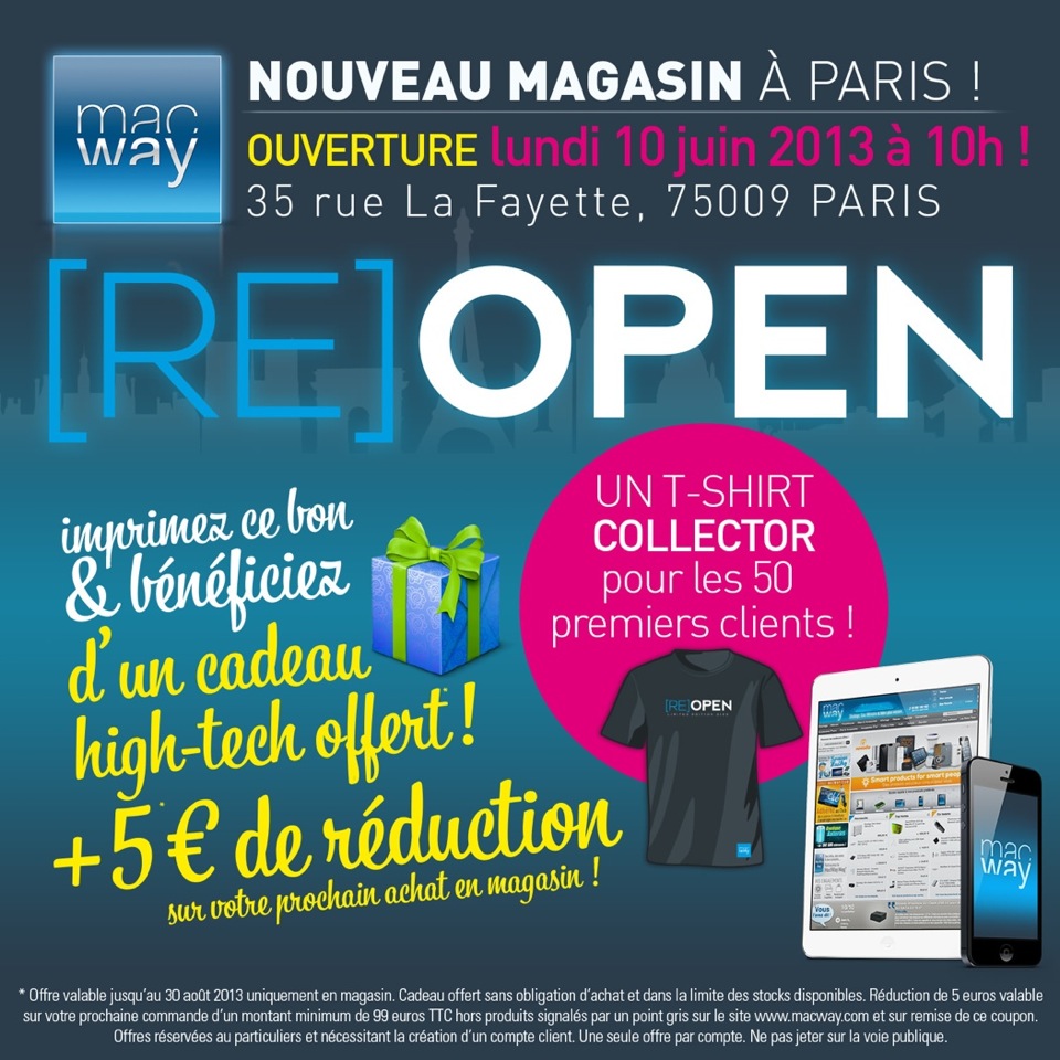 MacWay déménage et ouvre son nouveau magasin sur Paris aujourd'hui!