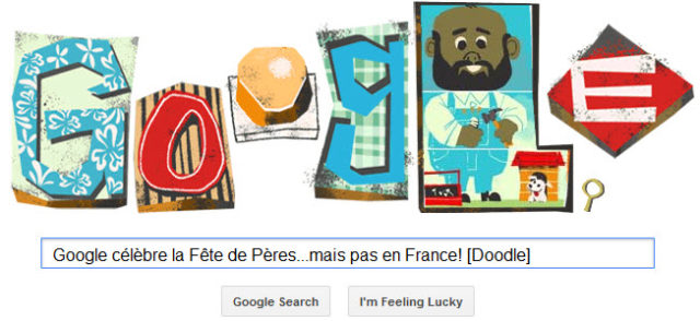 Google célèbre la Fête des Pères...mais pas en France! [Doodle]