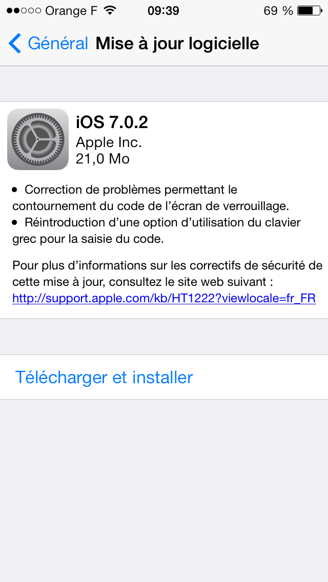 L'iOS 7.0.2 est disponible au téléchargement [liens directs]