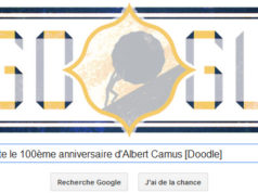 Google fête le 100ème anniversaire d'Albert Camus [Doodle]