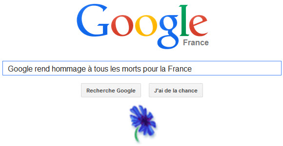 Google rend hommage à tous les morts pour la France [Doodle]