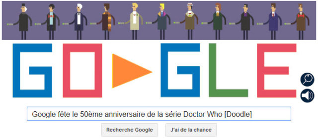 Google fête le 50ème anniversaire de la série Doctor Who [Doodle]