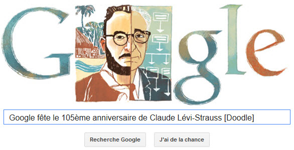 Google fête le 105ème anniversaire de Claude Lévi-Strauss [Doodle]