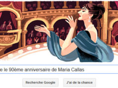 Google fête le 90ème anniversaire de Maria Callas [Doodle]