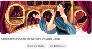 Google fête le 90ème anniversaire de Maria Callas [Doodle]