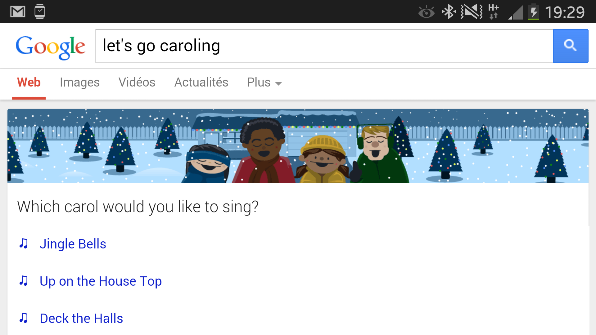 Easter Egg Google : tapez "let's go caroling" sur votre mobile et préparez-vous à chanter!