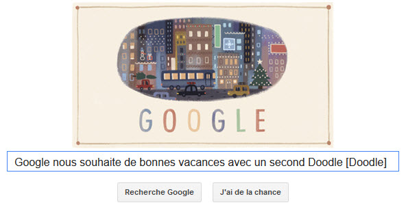Google nous souhaite de bonnes vacances avec un second Doodle