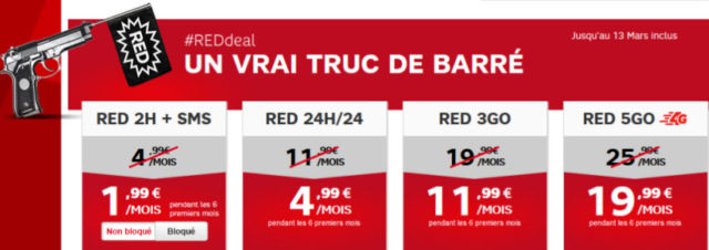 RED de SFR brade ses prix du 3 au 13 mars pour des remises de 6 mois