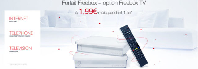 Free propose son forfait Freebox Design Crystal + option TV à 1,99€ sur Vente-privée.com pendant 3 jours