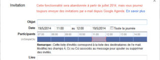 Google mettra fin à l'envoi d'invitations Google Agenda depuis Gmail en juillet 2014