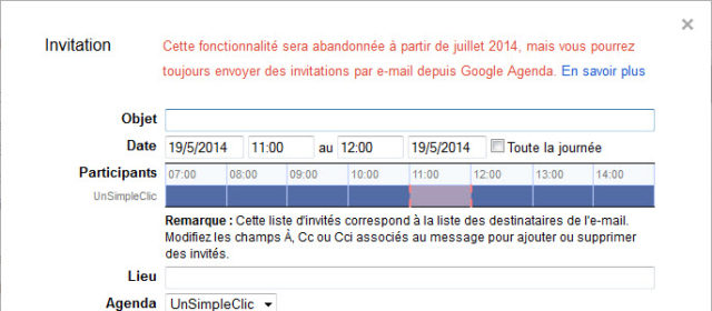 Google mettra fin à l'envoi d'invitations Google Agenda depuis Gmail en juillet 2014