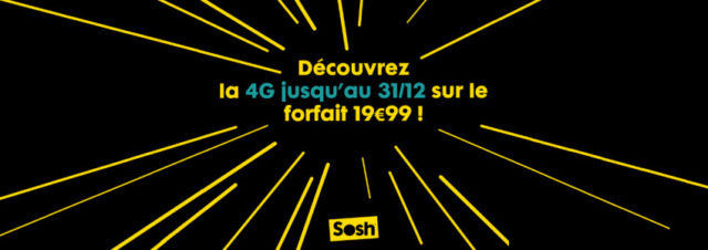 #Sosh - La 4G est maintenant disponible sur le forfait à 19,99€ jusqu'au 31/12/2014 et une nouvelle option fait son apparition