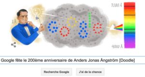 Google fête le 200ème anniversaire de Anders Jonas Ångström [Doodle]