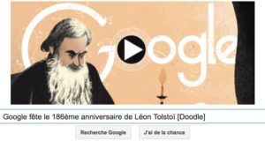 Google fête le 186ème anniversaire de Léon Tolstoï [Doodle]