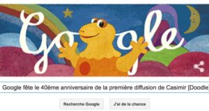 Google fête le 40ème anniversaire de la première diffusion de Casimir [Doodle]