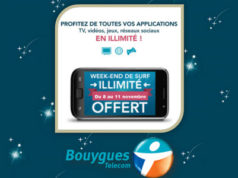 Bouygues Telecom - un long weekend de 4 jours de surf illimité les 8, 9, 10 et 11 novembre prochain!