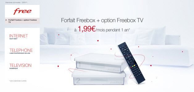 Free brade son forfait Freebox avec option TV à 1,99€/mois pendant 1 an sur Vente-privee.com