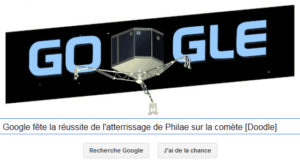 Google fête la réussite de l'atterrissage de Philae sur la comète [Doodle]