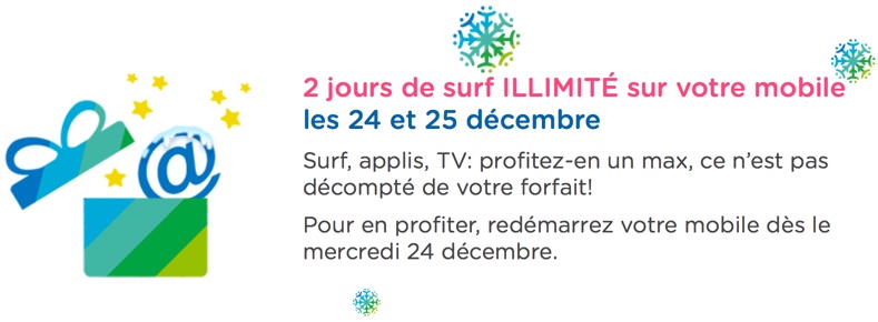 Bouygues Telecom – Encore 2 jours de surf illimité les 24 et 25 décembre prochain!