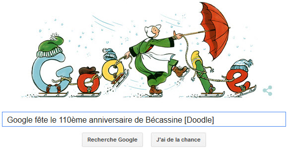 Google fête le 110ème anniversaire de Bécassine [Doodle]