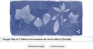 Google fête le 216ème anniversaire de Anna Atkins [Doodle]