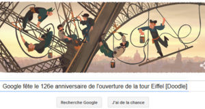 Google fête le 126e anniversaire de l'ouverture de la tour Eiffel [Doodle]